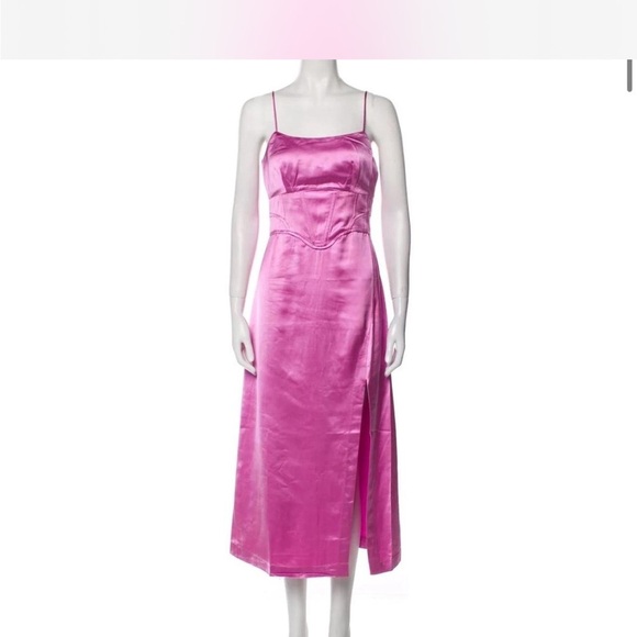 Jason Wu pink satin corset dress size L NEW - Picture 1 of 12